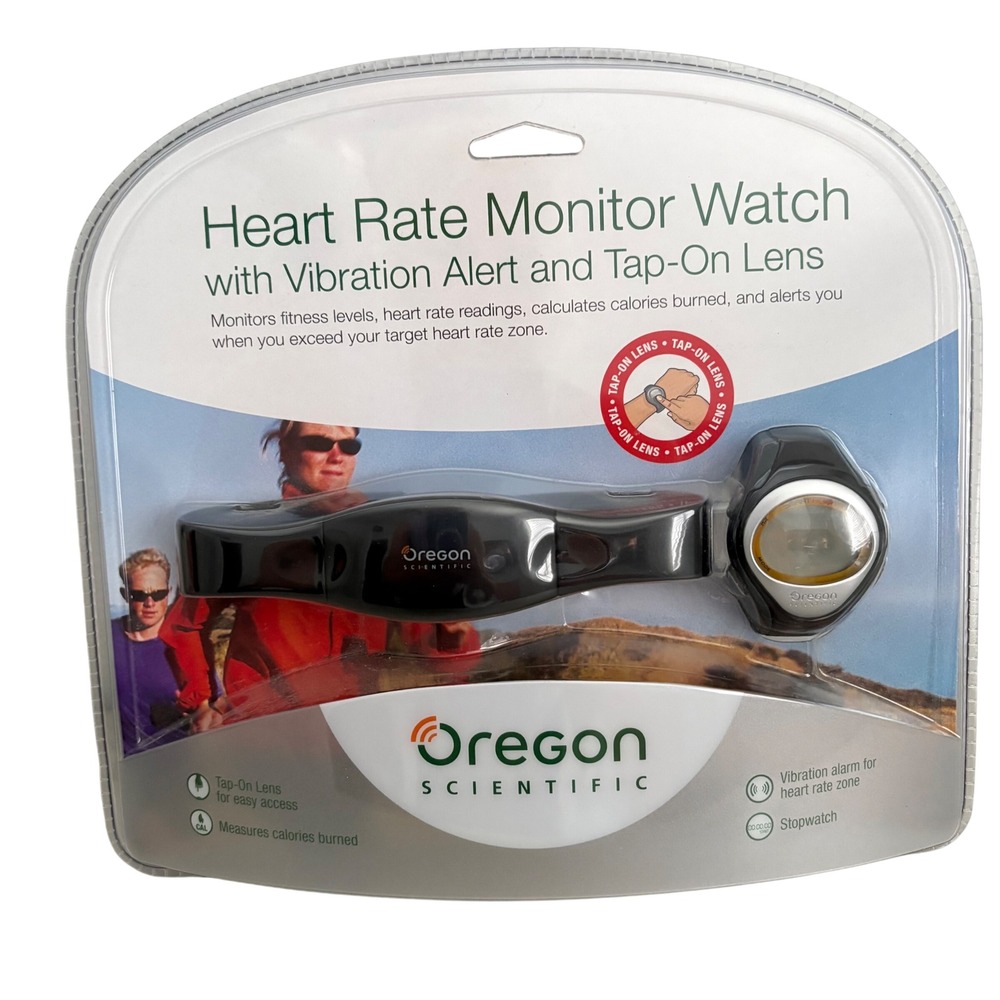 Oregon Scientific SE102 Heart Rate Monitor Watch Vibration Alert Tap-On Lens New